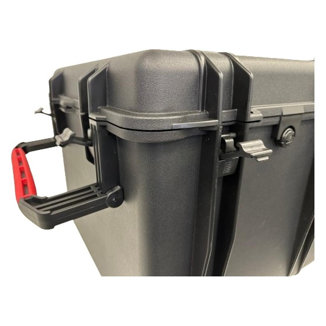 Valise étanche IP67 pour destructeur de disques durs Valise de transport MMD360+ PRODEVICE - Poignée et loquets de la valise de transport PRODEVICE pour destructeur MMD360+