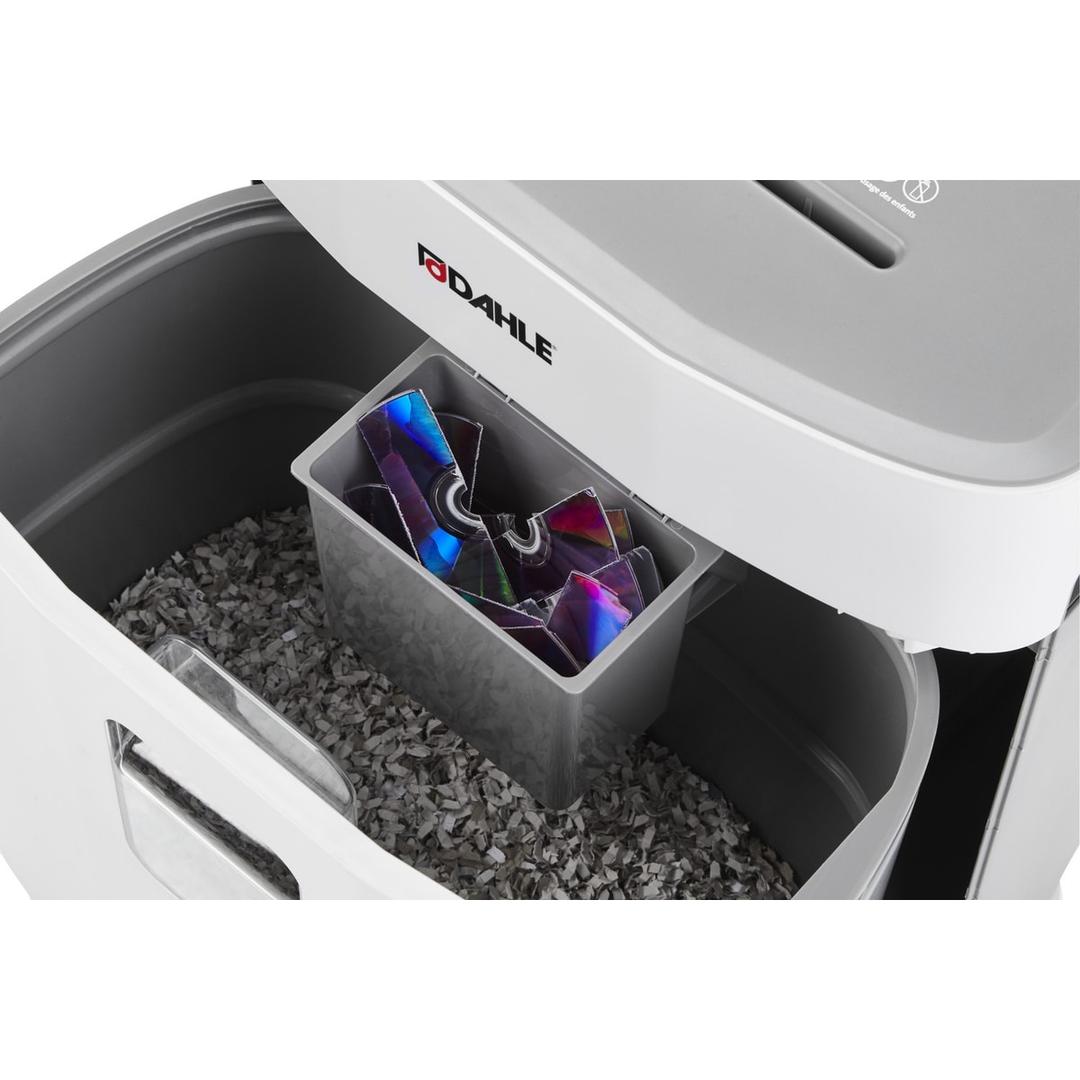Destructeur DAHLE PaperSAFE 420 : corbeille avec compartiment séparé pour les CD détruits