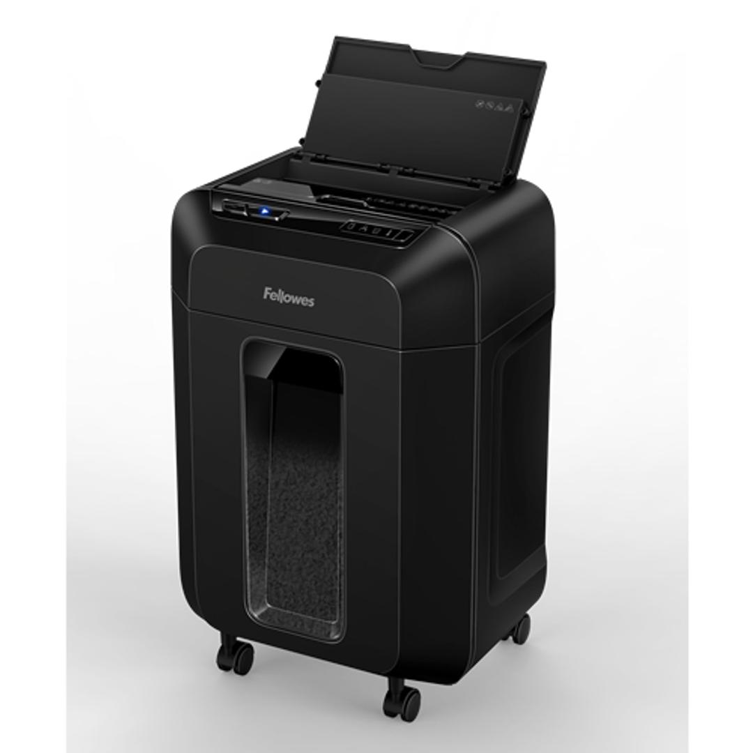 Destructeur coupe croisée P4 avec insertion papier automatique AutoMax 90M FELLOWES — Détruit 90 feuilles en 5 minutes environ avec un cycle de fonctionnement de 7 minutes - Destructeur de papier Fellowes