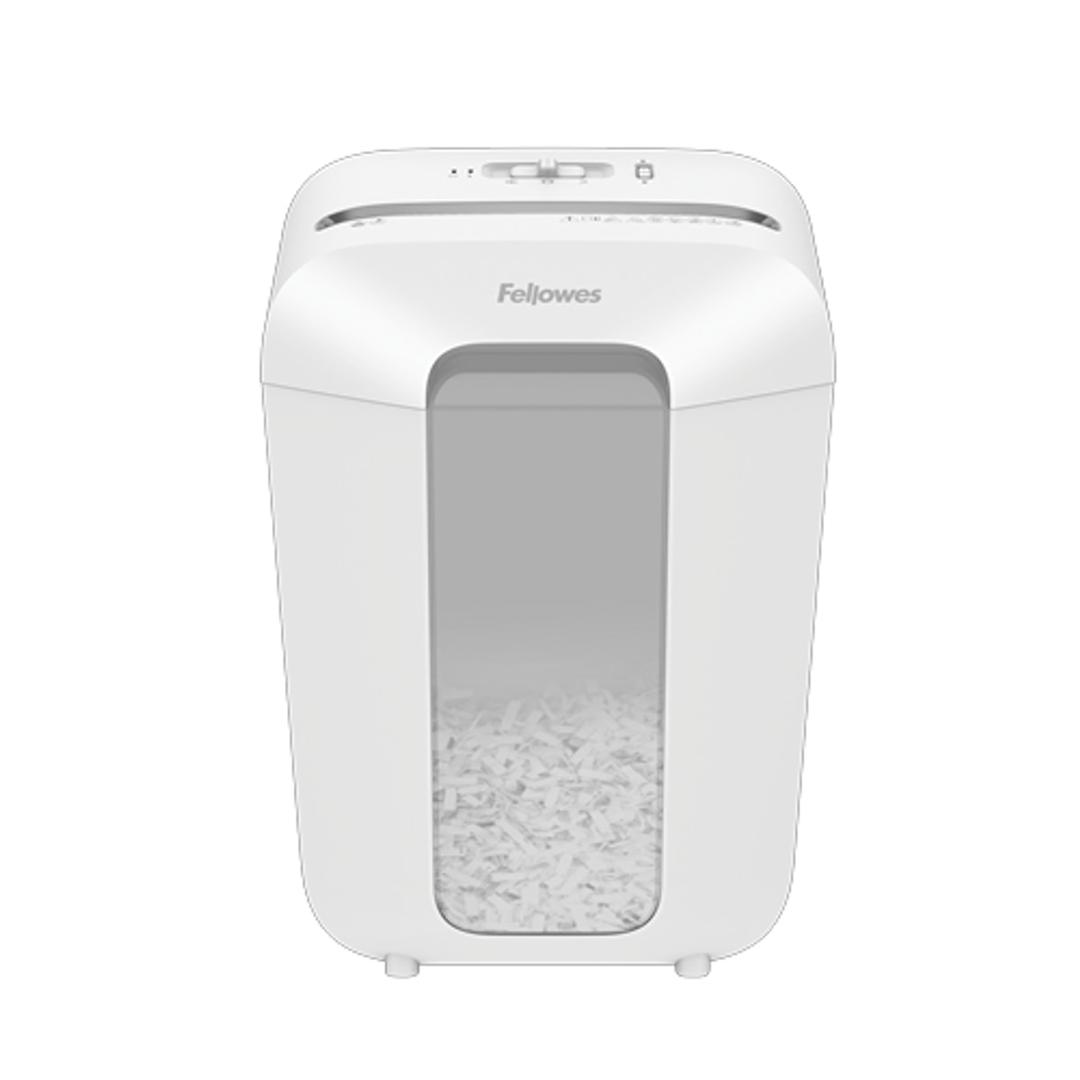 Destructeur coupe croisée P4 LX70 Powershred blanc FELLOWES — Fenêtre de visualisation du remplissage du bac - destructeur de papier fellowes