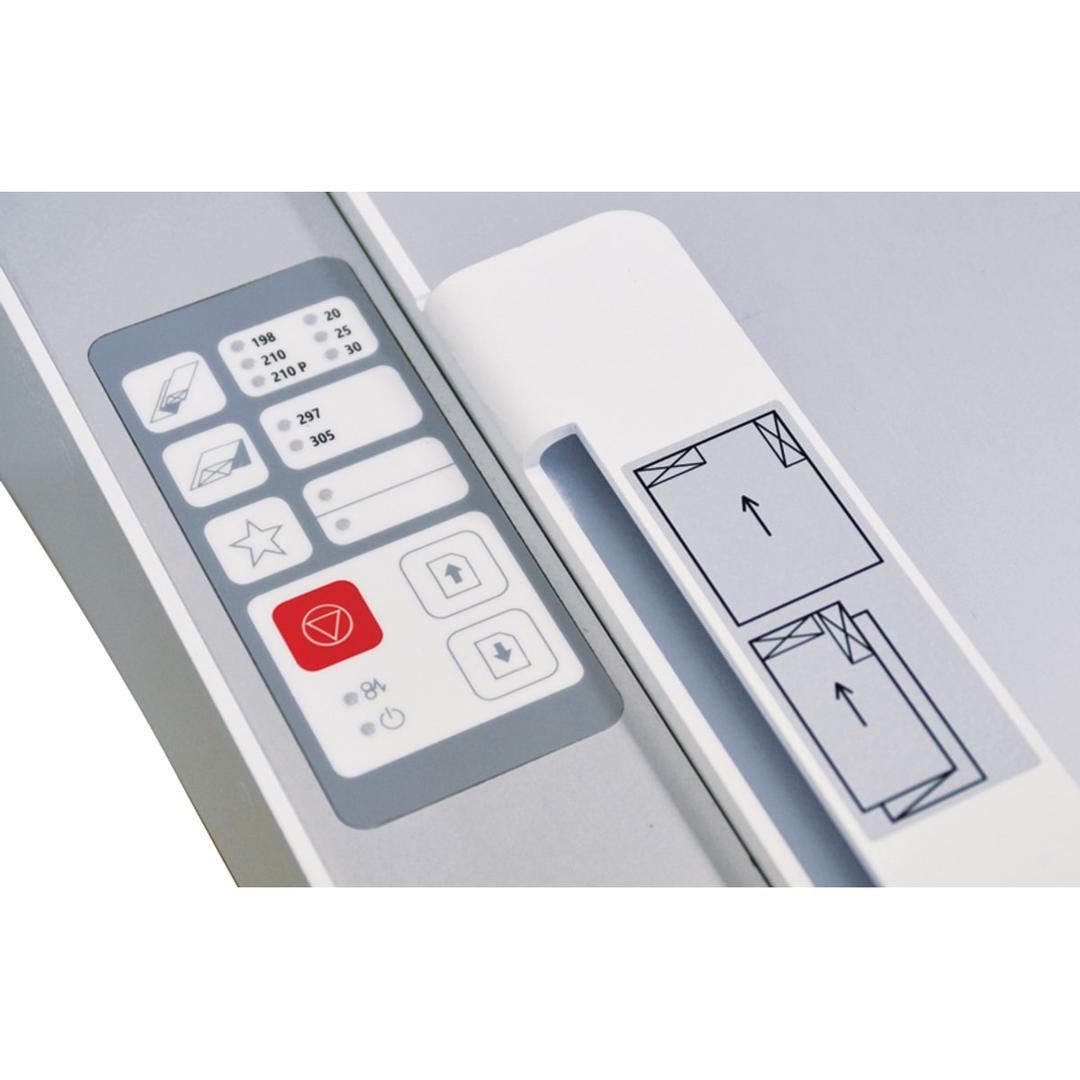 Plieuse de plans électrique A0 Powersinus Evo L CHATEL REPROGRAPHIE — Tableau de commande multi-programmes de la plieuse de plans Chatel Powersinus Evo L