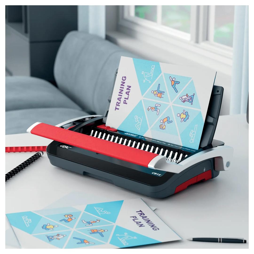 Perforelieuse manuelle à peignes plastiques, 15 feuilles CombBind CB15 GBC - Utilisée pour relier un document de formation