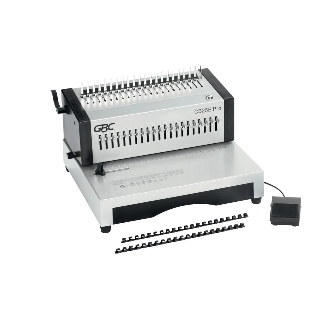 Perforelieuse électrique à pédale, peignes plastiques CB25E Pro GBC - Avec peignes et pédale