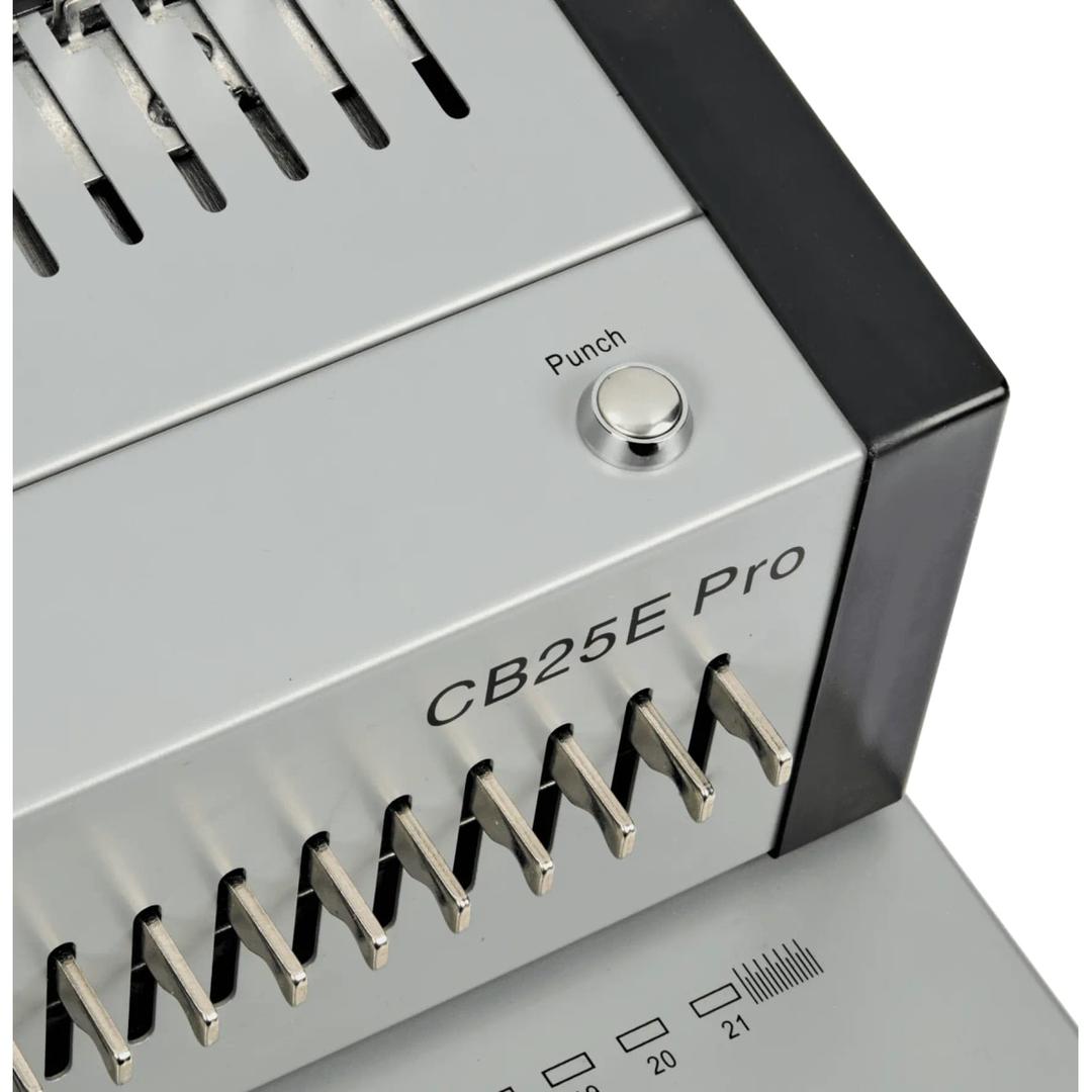 Perforelieuse électrique à pédale, peignes plastiques CB25E Pro GBC - Bouton de perforation punch pour déclenchement électrique