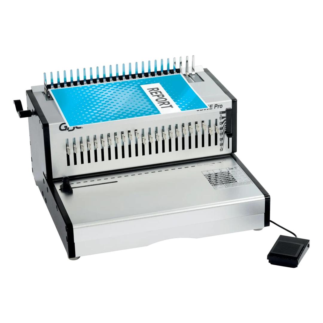 Perforelieuse électrique à pédale, peignes plastiques CB30E Pro GBC - Avec peignes en plastique et pédale de commande