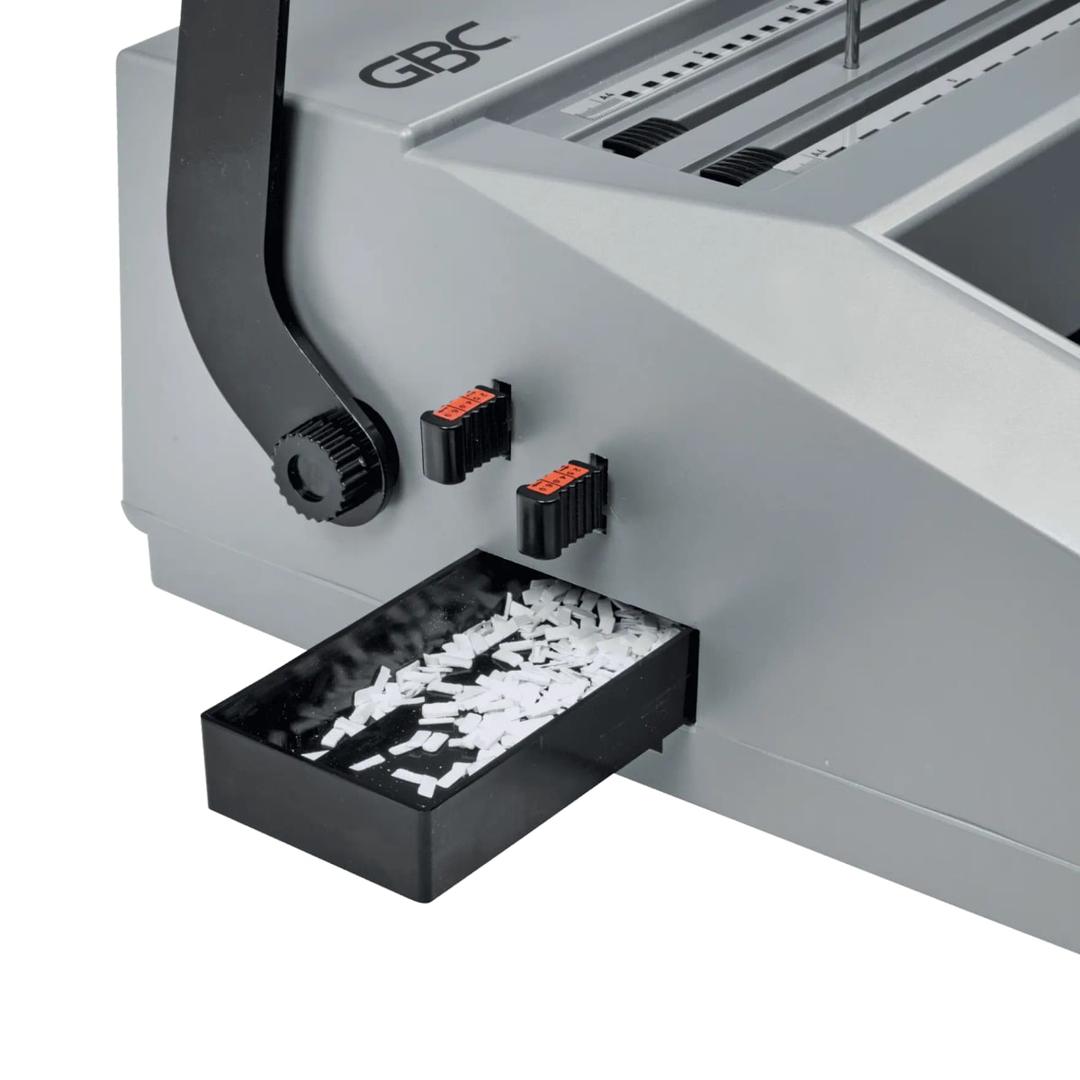 Bac à confettis ouvert du perforelieur GBC MultiBind MB20