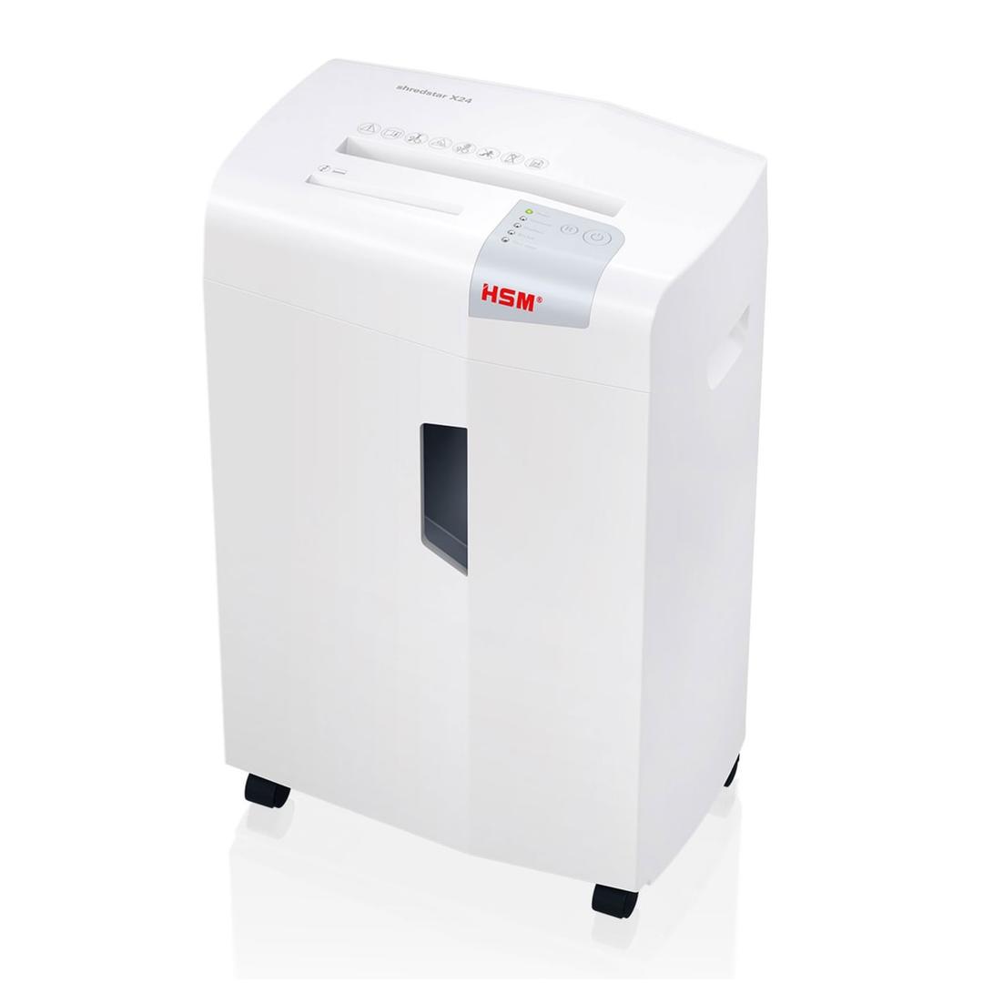 Destructeur de documents coupe croisée P-4 shredstar X24 HSM - Destructeur de documents confidentiels Hsm Shredstar X24 - 4 x 30 mm - P4 - Vue de face