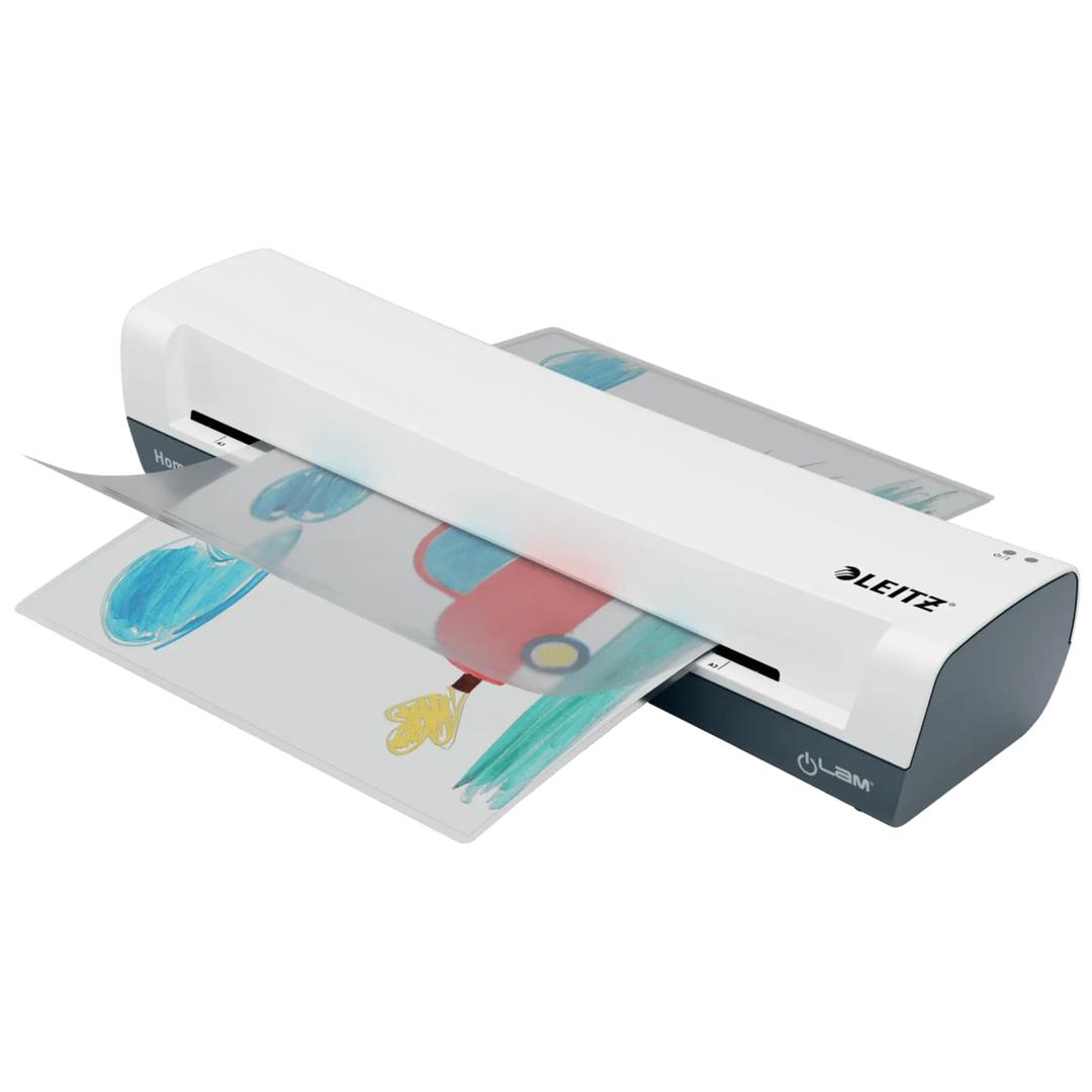 La plastifieuse à pochettes Leitz iLAM Home A3, un dessin en sortie de plastification