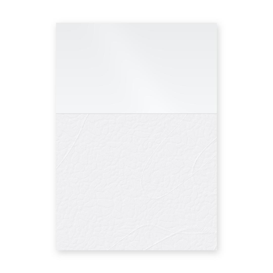 Couverture de reliure dos carré collé A4 Couvertures d'emboîtage dos grain cuir blanc 180 g A4 FALCON K - Couvertures d'emboîtage dos carré collé A4 Falcon K à dos grain cuir blanc et face transparente, illustration