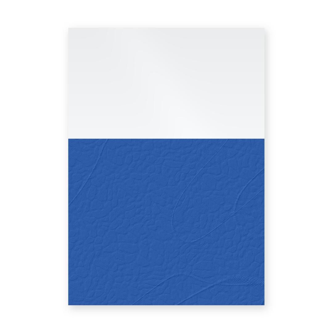 Couverture de reliure dos carré collé A4 Couvertures d'emboîtage dos grain cuir bleu de France 180 g A4 FALCON K - Couvertures d'emboîtage dos carré collé A4 Falcon K à dos grain cuir bleu de France et face transparente, illustration