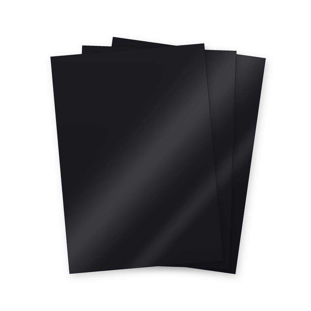 Couverture de reliure cartonnée A3 Couvertures chromo noir 250 g A3 FALCON K - Couvertures cartonnées chromo brillant noir Falcon K A3, trois feuilles en éventail, illustration