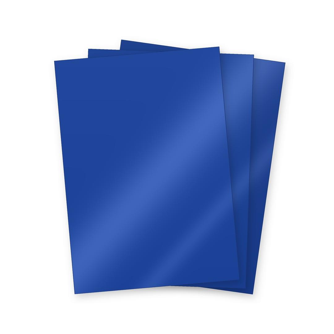 Couverture de reliure cartonnée A4 Couvertures chromo bleu 250 g A4 FALCON K - Couvertures cartonnées chromo brillant bleu Falcon K A4, trois feuilles en éventail, illustration