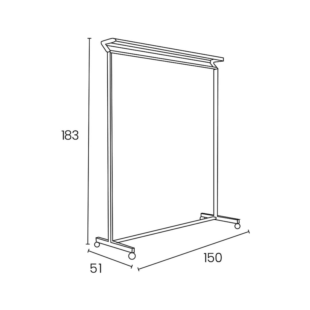 Vestiaire mobile, 70 cintres MEETING UNILUX - Dimensions du vestiaire mobile UNILUX MEETING, 150 x 51 x 183 cm