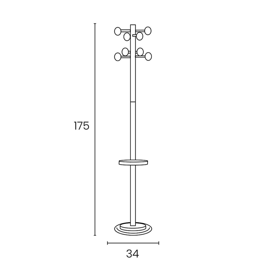 Portemanteau sur pied, 8 patères ACCUEIL blanc UNILUX - Portemanteau sur pied UNILUX ACCUEIL blanc, dimensions, 175 cm de haut, base de 34 cm