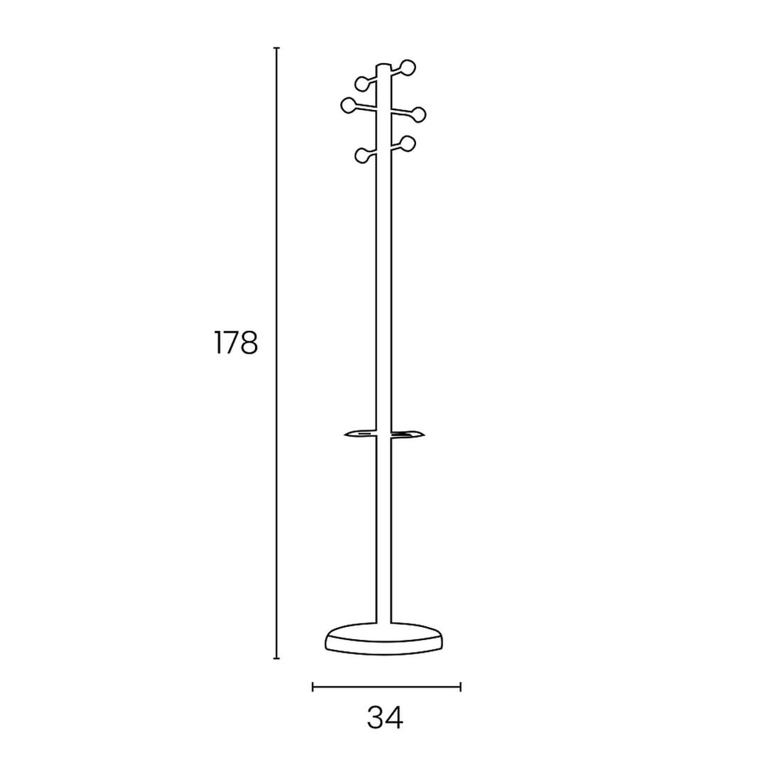 Portemanteau sur pied, 6 patères ACCESS noir UNILUX - Portemanteau sur pied UNILUX ACCESS noir, dimensions