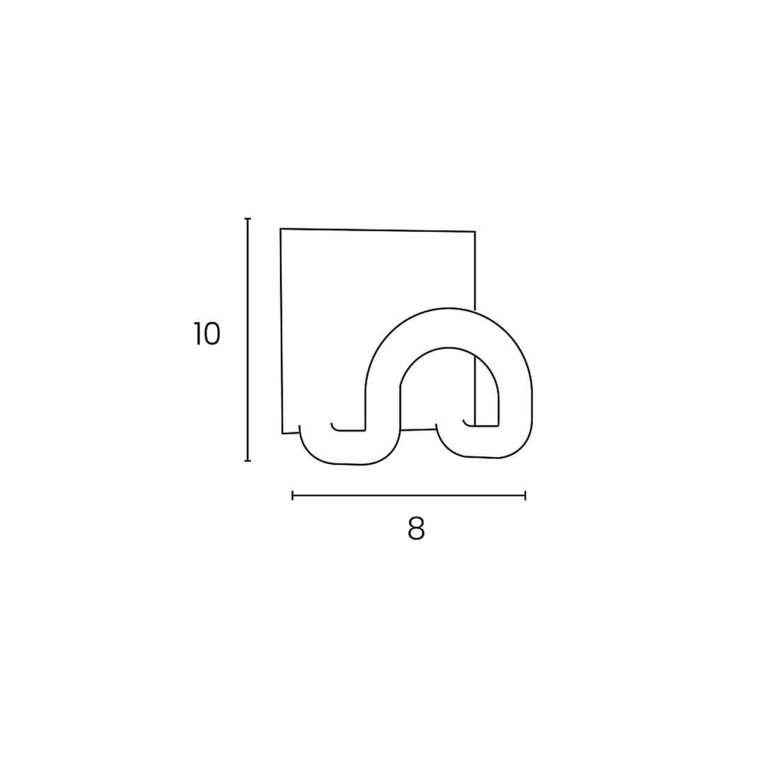 Patère magnétique arrondie FIL MAGNÉTIQUE noir UNILUX - Patère magnétique arrondie UNILUX FIL MAGNÉTIQUE noir, dimensions