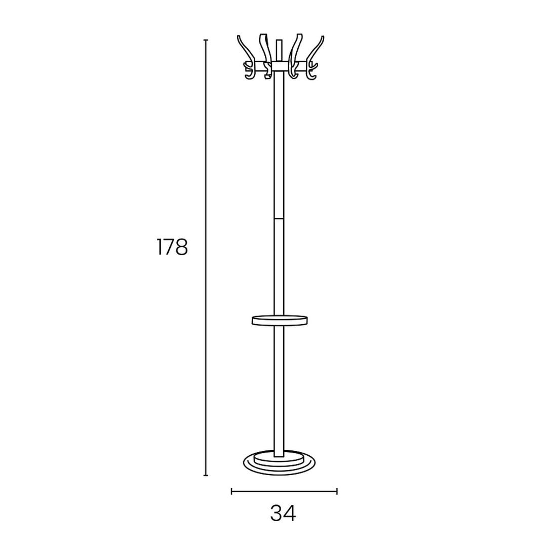 Portemanteau sur pied, 8 patères triples CYPRES noir UNILUX - Portemanteau sur pied UNILUX CYPRES noir, dimensions