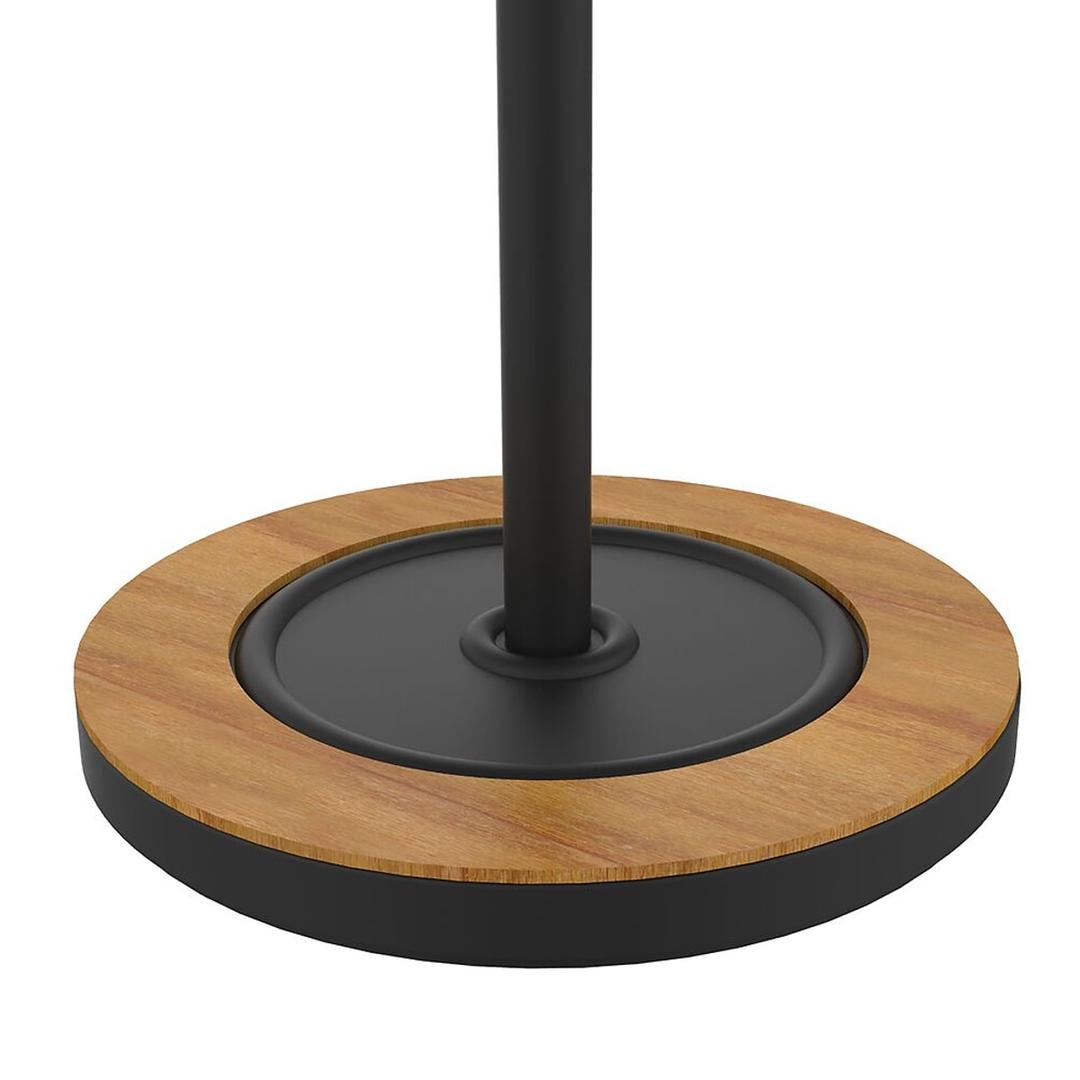 Portemanteau sur pied, 6 patères BORA BAMBOO noir et bambou UNILUX - Portemanteau sur pied UNILUX BORA BAMBOO noir et bambou, socle lesté, détail