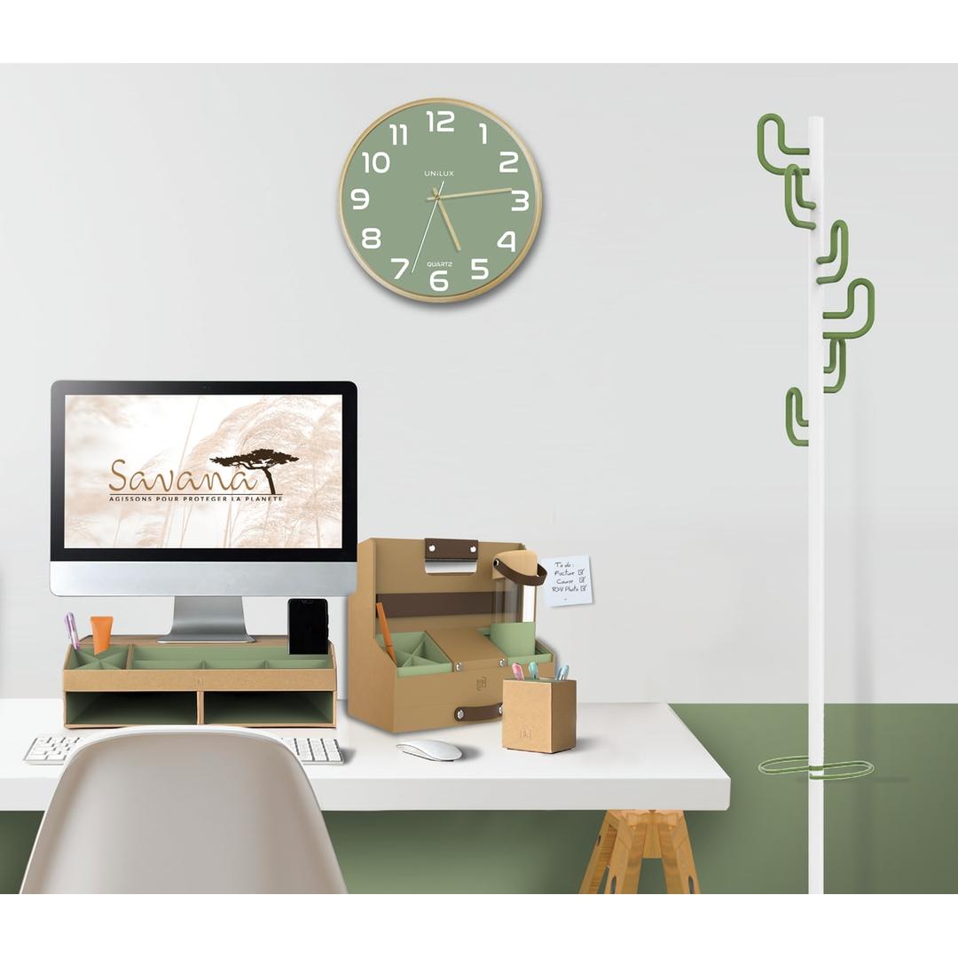 Portemanteau sur pied, 6 patères CALIFORNIA blanc et vert UNILUX - Portemanteau sur pied UNILUX CALIFORNIA blanc et vert, en situation dans un bureau
