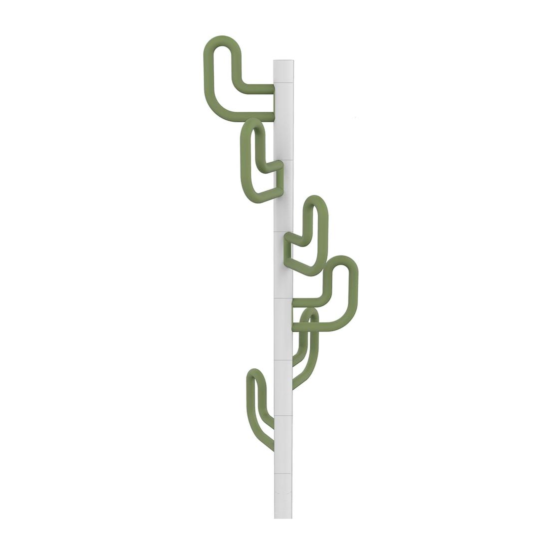 Portemanteau sur pied, 6 patères CALIFORNIA blanc et vert UNILUX - Portemanteau sur pied UNILUX CALIFORNIA blanc et vert, patères en forme de cactus, détail