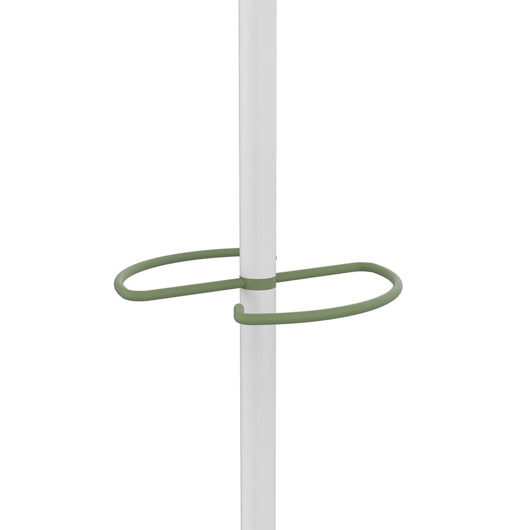 Portemanteau sur pied, 6 patères CALIFORNIA blanc et vert UNILUX - Portemanteau sur pied UNILUX CALIFORNIA blanc et vert, porte-parapluie, détail