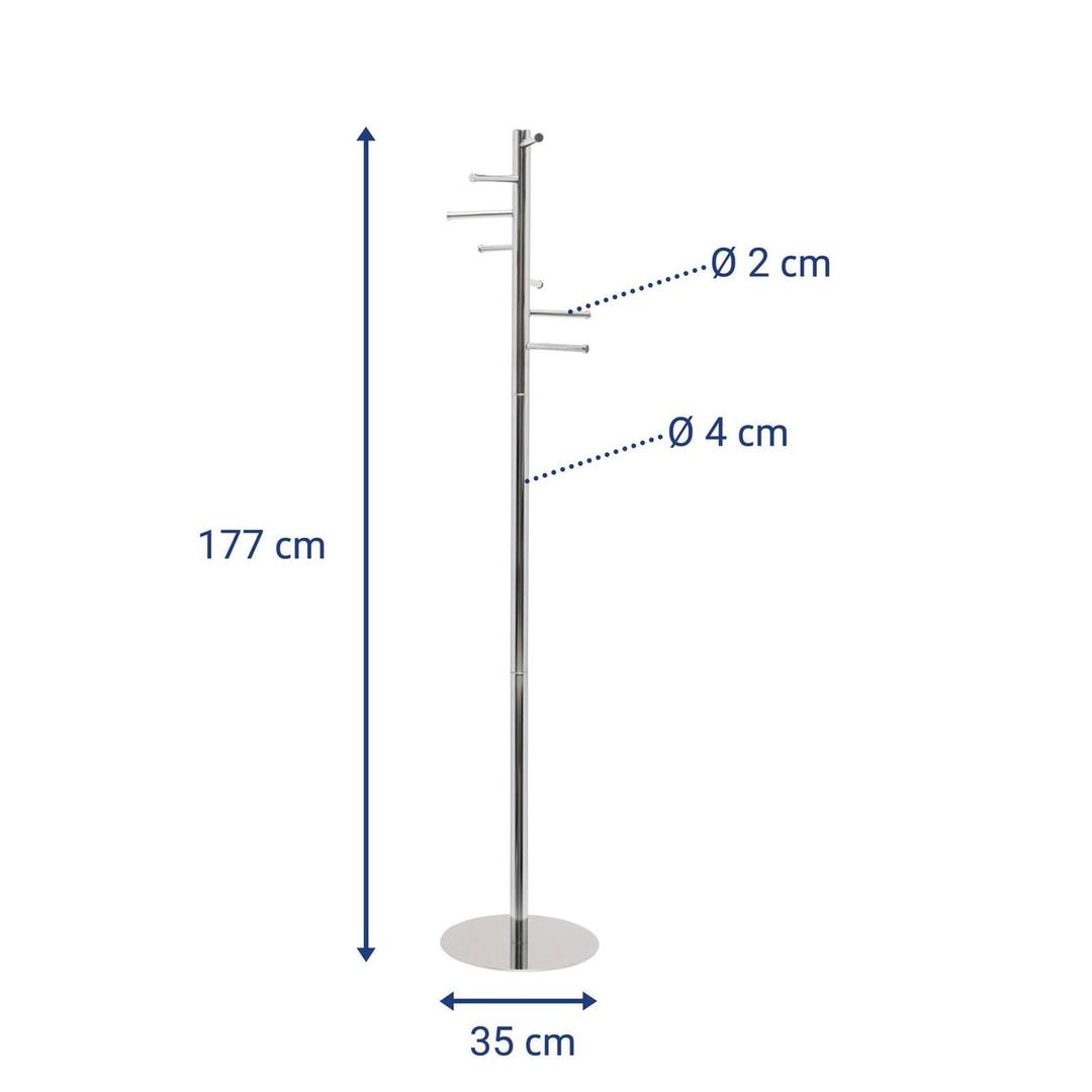 Portemanteau sur pied, 7 tringles caurus chrome MAUL - Portemanteau sur pied MAULcaurus chrome, dimensions
