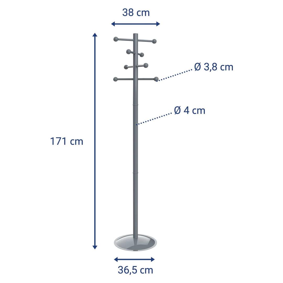 Portemanteau sur pied, 8 tringles saphir Lite MAUL - Portemanteau sur pied MAULsaphir Lite, dimensions
