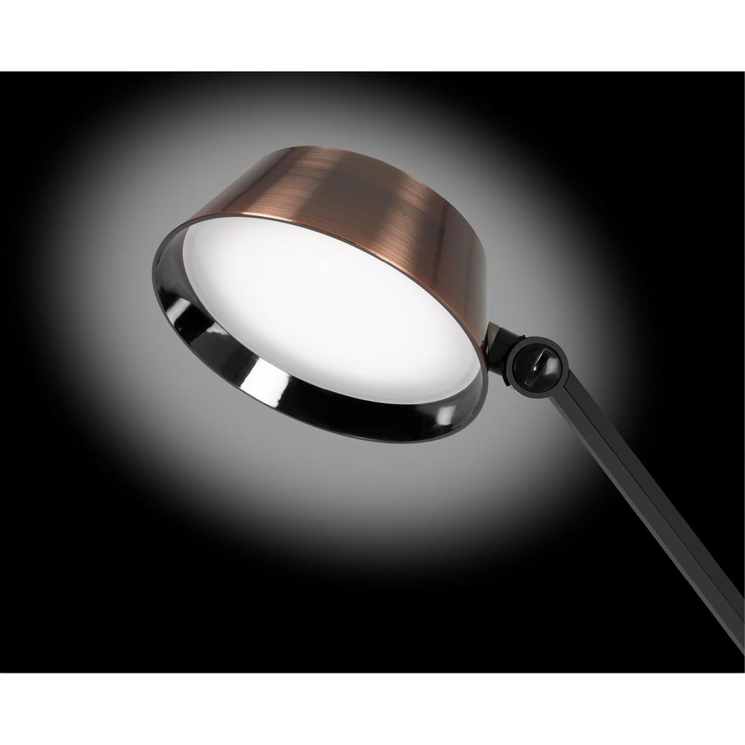 Lampe de bureau LED, port USB Glow HANSA - Lampe de bureau Hansa Glow cuivre, tête allumée