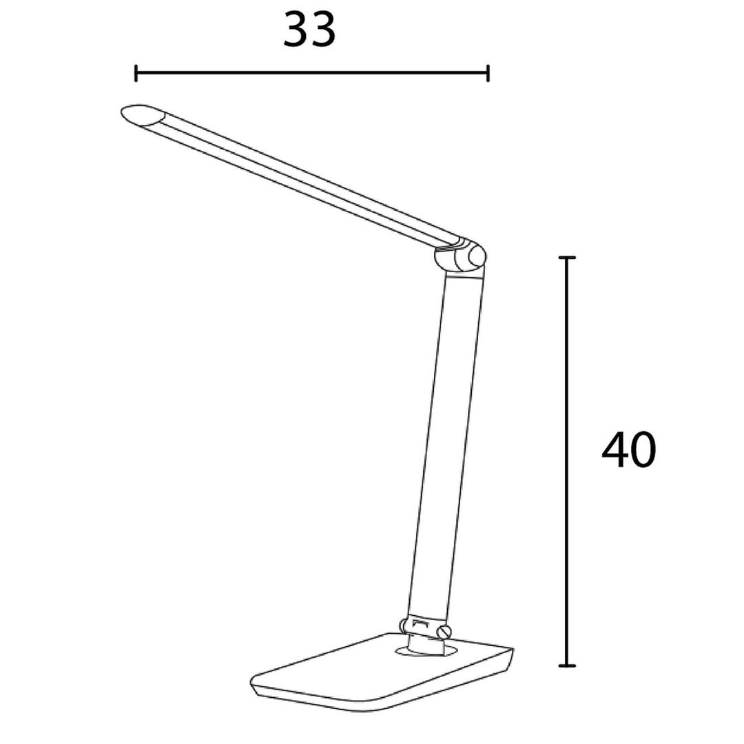 Lampe de bureau LED, température réglable TWISTLED UNILUX - Lampe de bureau UNILUX TWISTLED noir, dimensions
