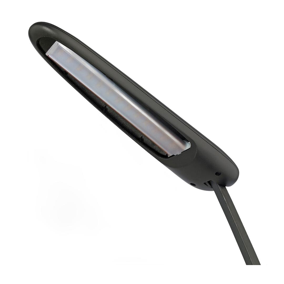 Lampe de bureau LED, double articulation BRIO 2.0 UNILUX - Lampe de bureau LED UNILUX BRIO 2.0 noir, tête allongée, détail