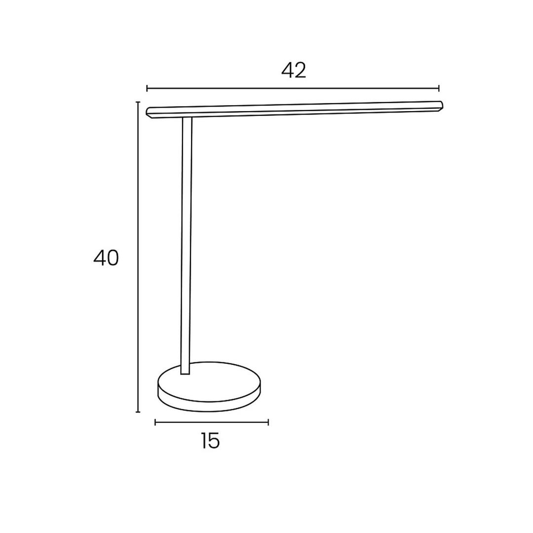 Lampe de bureau LED, chargeur à induction DIVA UNILUX - Lampe de bureau LED UNILUX DIVA noir, dimensions