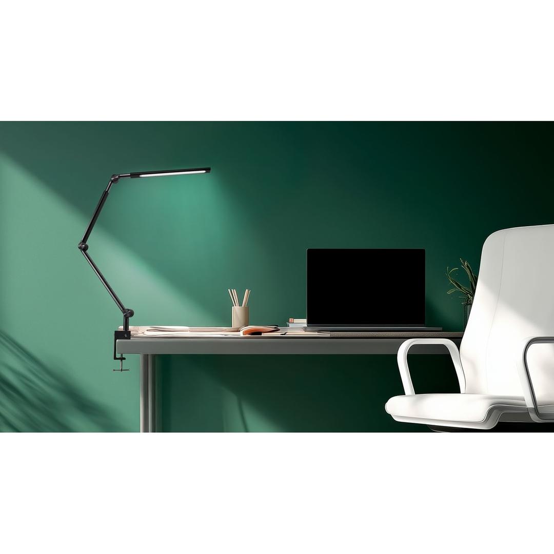 Lampe de bureau LED à pince, télécommande Ray Flex HANSA - Lampe de bureau Hansa Ray Flex, sur un bureau