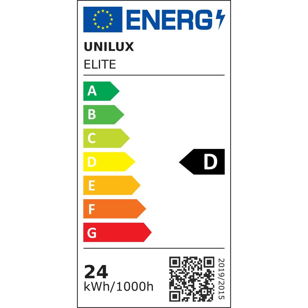 Lampe de bureau LED à pince, luminothérapie ELITE LUMINO UNILUX - Étiquette énergie de la source LED, classe D, Lampe de bureau LED à pince UNILUX ELITE LUMINO noir