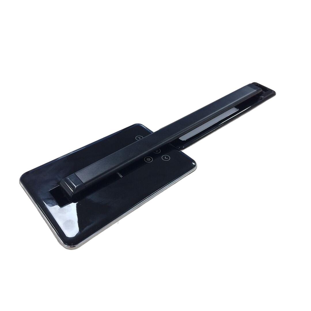 Lampe de bureau LED compacte, induction LINKA UNILUX - Lampe de bureau LED compacte UNILUX LINKA noir, repliée, détail
