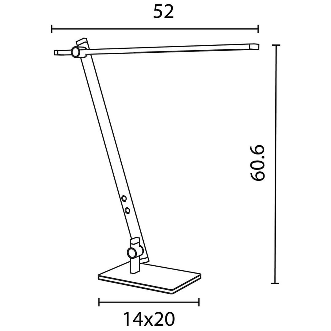 Lampe de bureau LED, bras pliants LUMILIGHT UNILUX - Lampe de bureau LED UNILUX LUMILIGHT noir, dimensions
