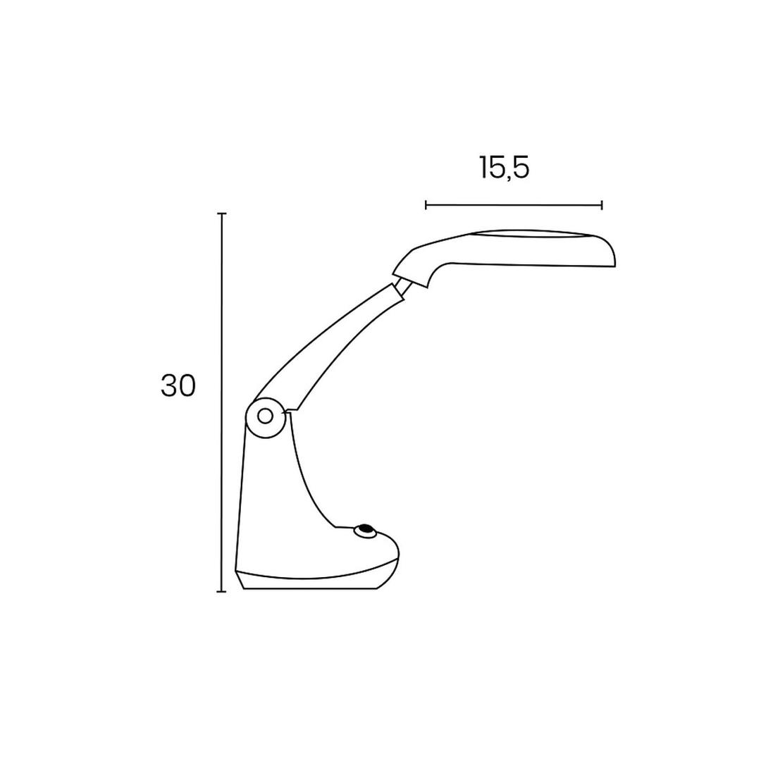 Lampe loupe LED, 2 lentilles MINI ZOOM UNILUX - Lampe loupe LED UNILUX MINI ZOOM blanc, dimensions