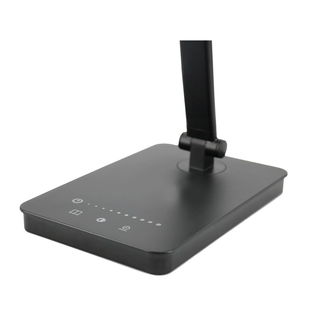 Lampe de bureau LED, 2 ports USB NOVY UNILUX - Lampe de bureau LED UNILUX NOVY noir, socle et commande tactile, détail