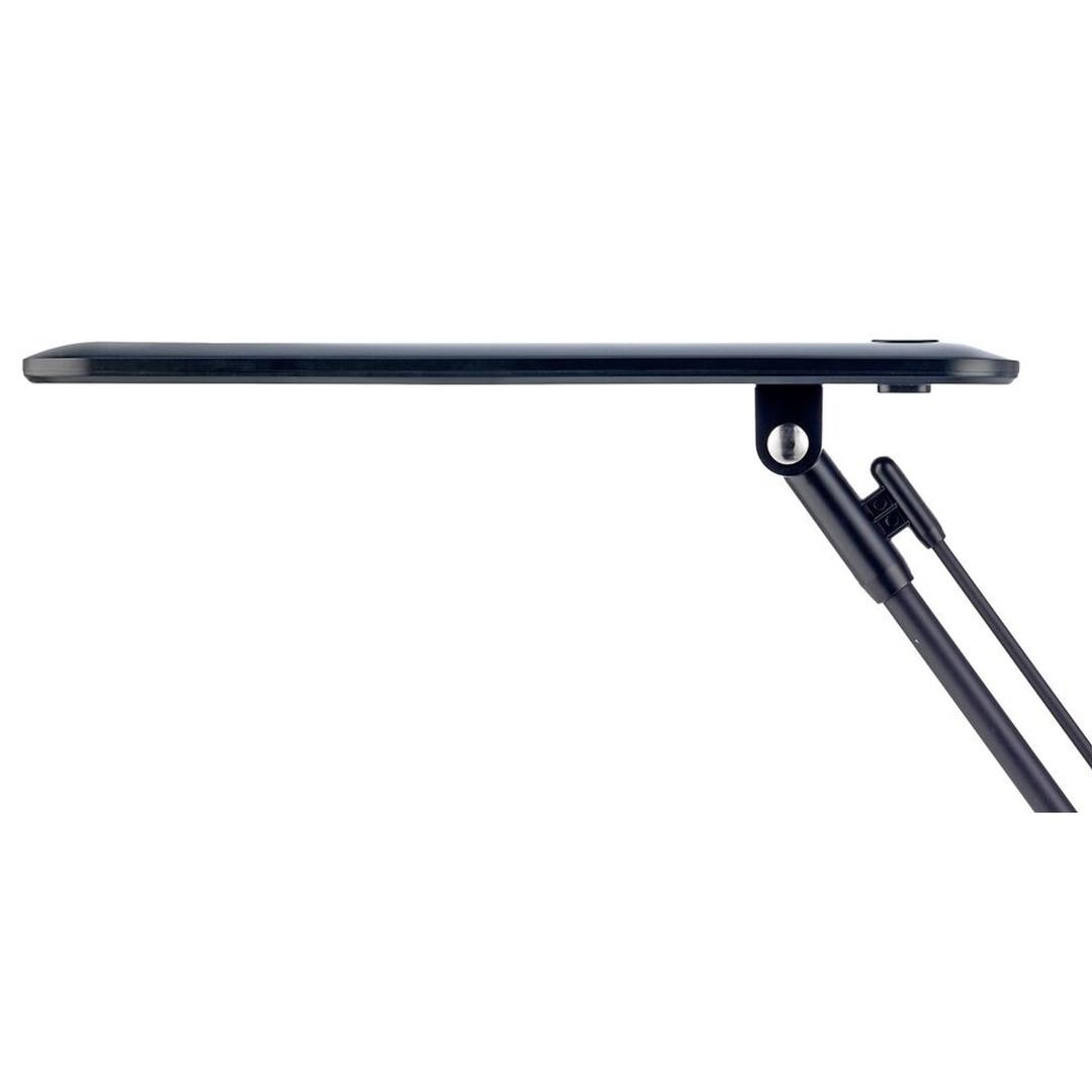 Lampe de bureau LED, socle en tôle épaisse RUMBALED UNILUX - Lampe de bureau LED UNILUX RUMBALED noir, tête fine, détail