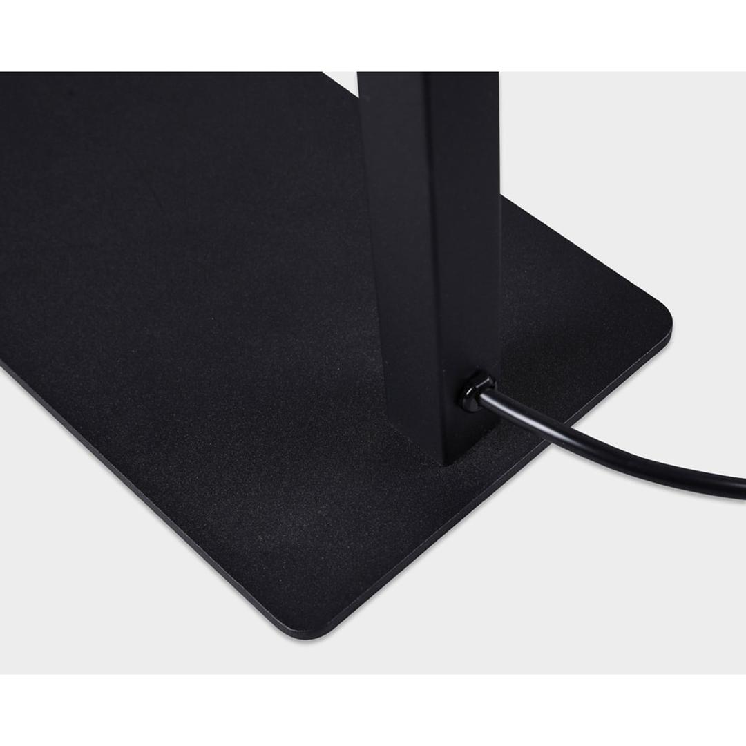 Lampadaire LED de bureau, 3 970 lumens Beryll noir HANSA - Lampadaire Hansa Beryll noir, branchement du câble au pied