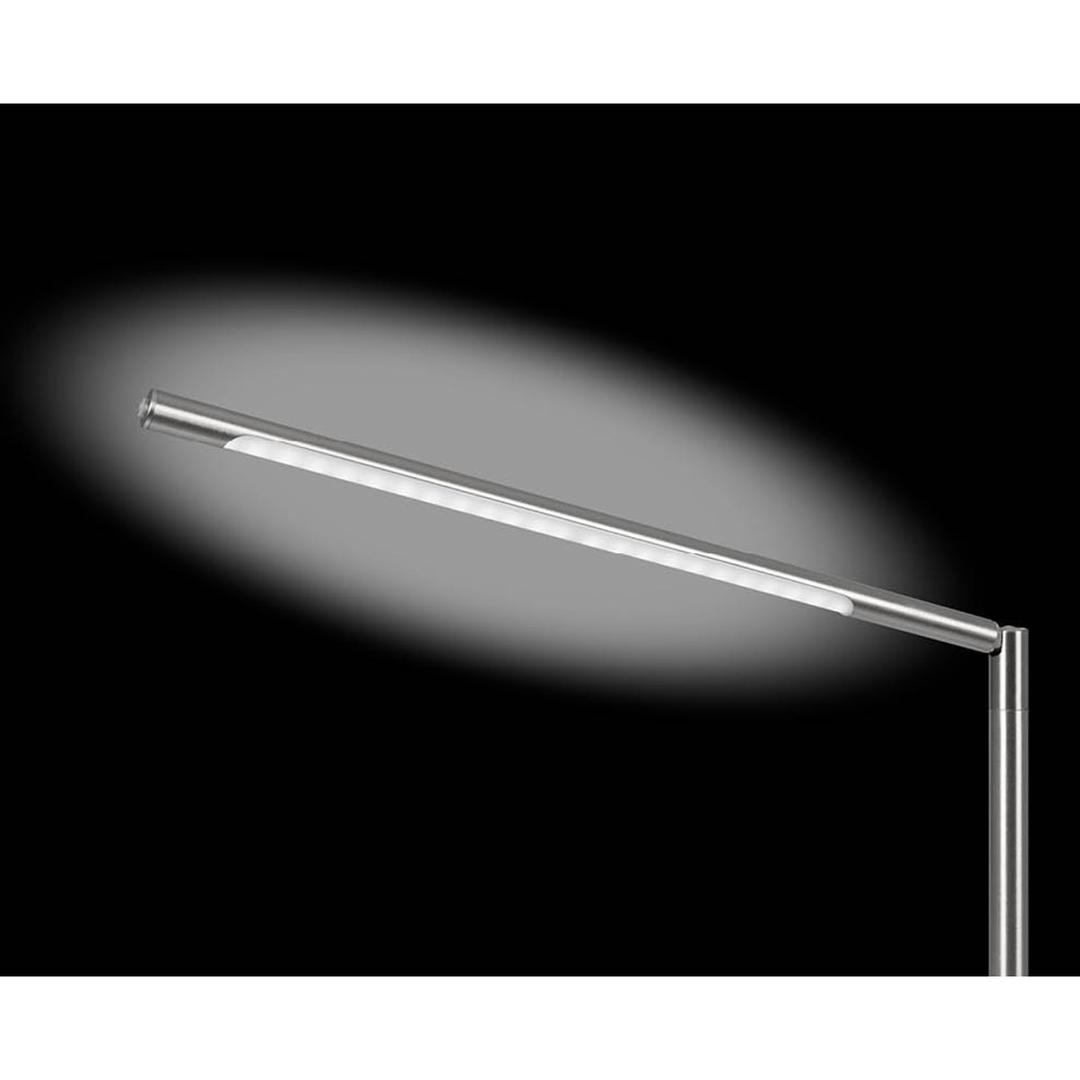 Lampe de bureau LED, IRC supérieur à 90 Aura argent HANSA - Lampe de bureau Hansa Aura argent, tête allumée
