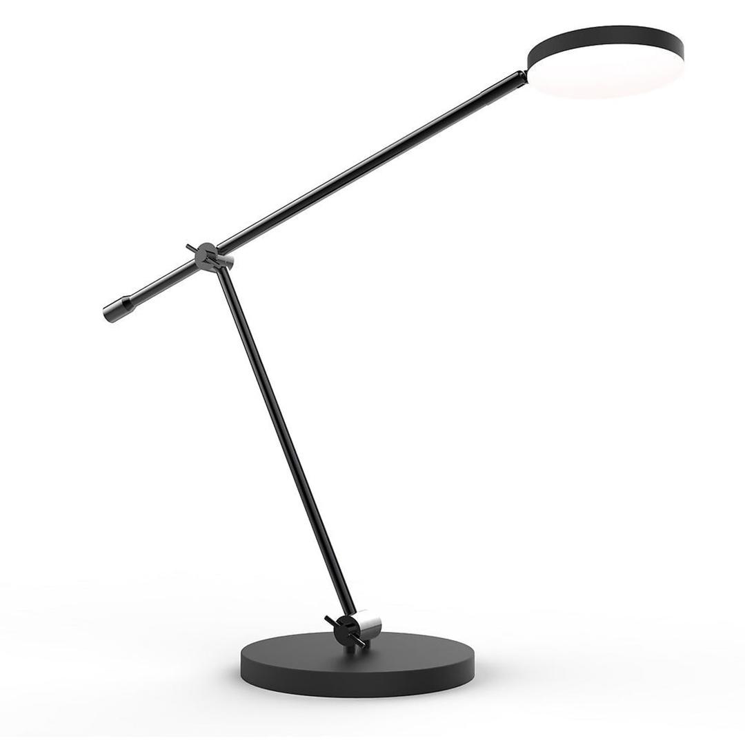 Lampe de bureau LED connectée, cycle circadien SUNLIGHT UNILUX - Lampe de bureau LED connectée UNILUX SUNLIGHT noir et chrome, vue d'ensemble