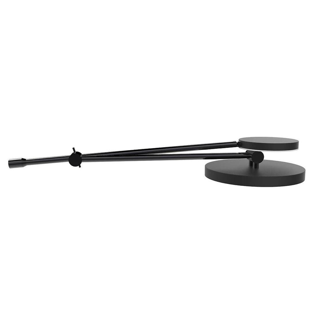 Lampe de bureau LED connectée, cycle circadien SUNLIGHT UNILUX - Lampe de bureau LED connectée UNILUX SUNLIGHT noir et chrome, vue de profil