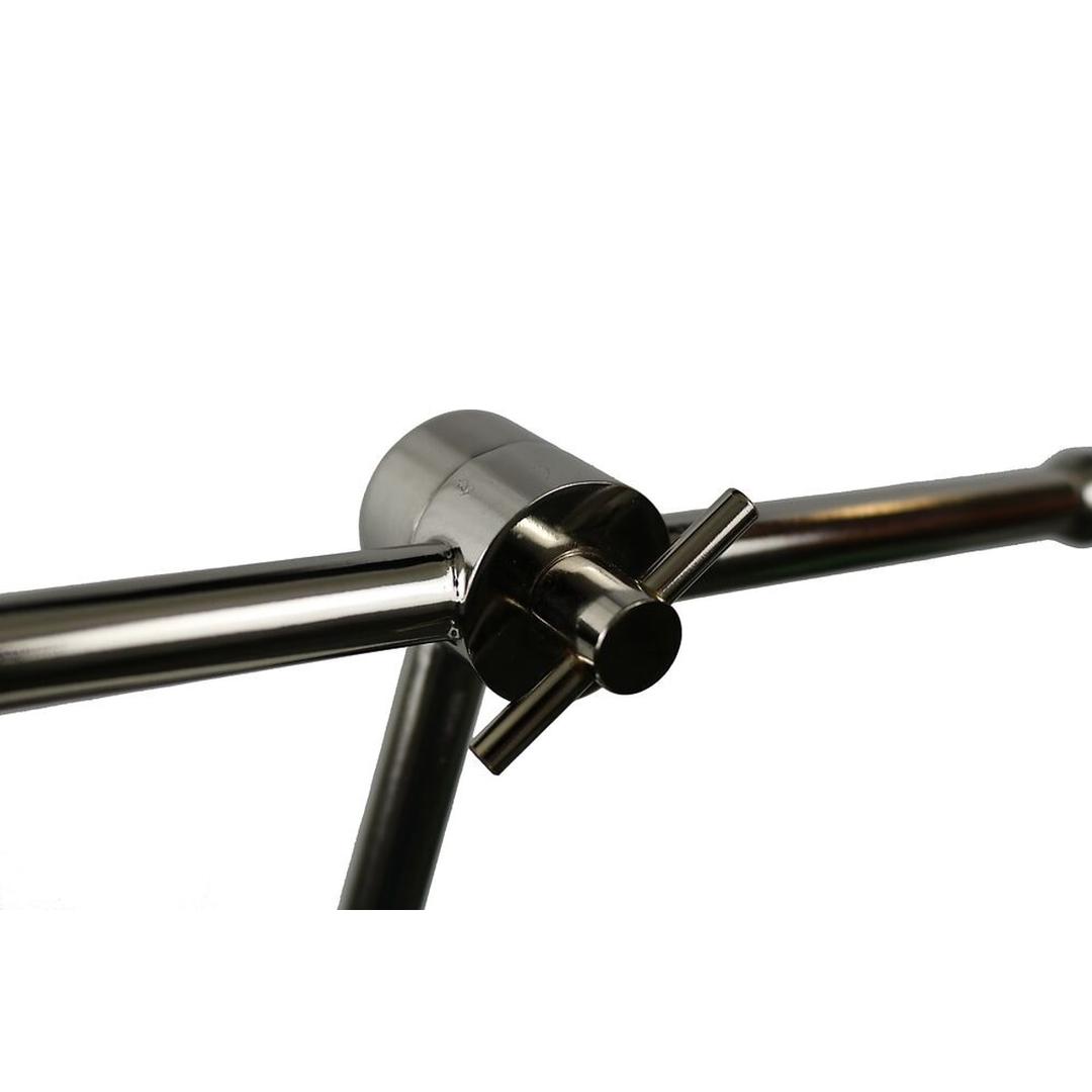 Lampe de bureau LED connectée, cycle circadien SUNLIGHT UNILUX - Lampe de bureau LED connectée UNILUX SUNLIGHT noir et chrome, articulation chromée, détail