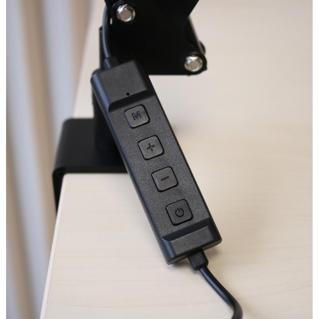 Lampe de bureau LED sur socle ou pince, IRC 95 SWINGOLED 2.0 UNILUX - Lampe de bureau LED sur socle ou pince UNILUX SWINGOLED 2.0 noir, boîtier de commande sur le câble