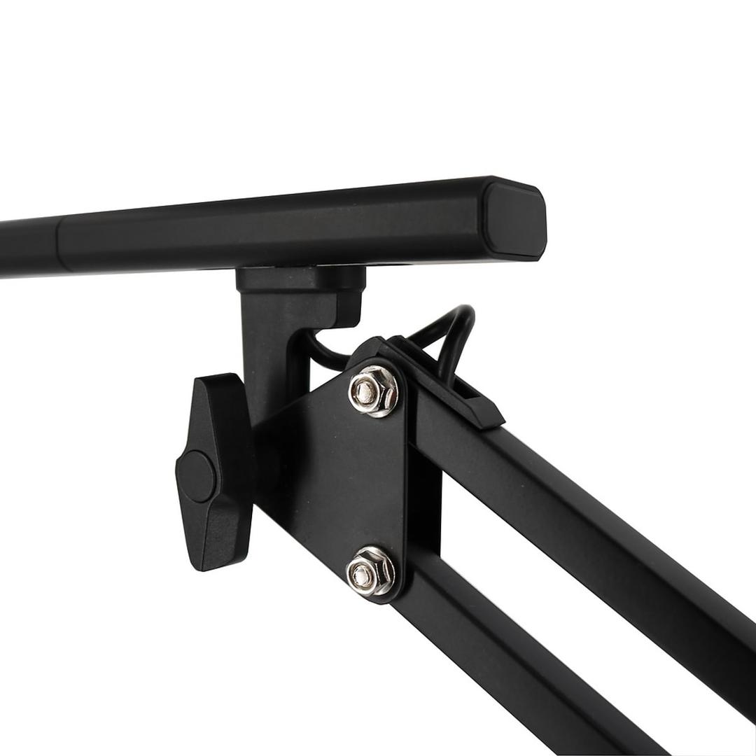 Lampe de bureau LED sur socle ou pince, IRC 95 SWINGOLED 2.0 UNILUX - Lampe de bureau LED sur socle ou pince UNILUX SWINGOLED 2.0 noir, tête, détail