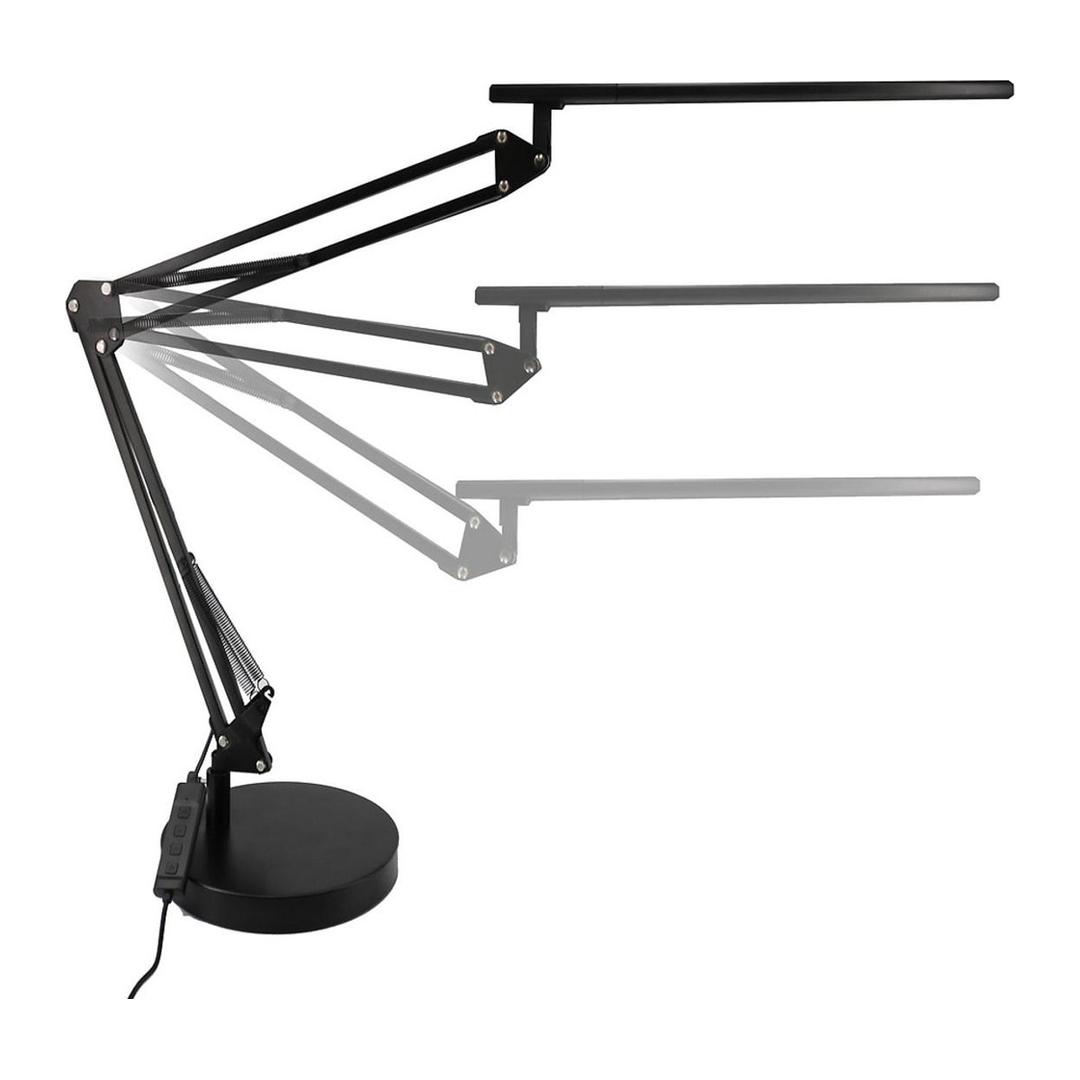 Lampe de bureau LED sur socle ou pince, IRC 95 SWINGOLED 2.0 UNILUX - Lampe de bureau LED sur socle ou pince UNILUX SWINGOLED 2.0 noir, positions du bras
