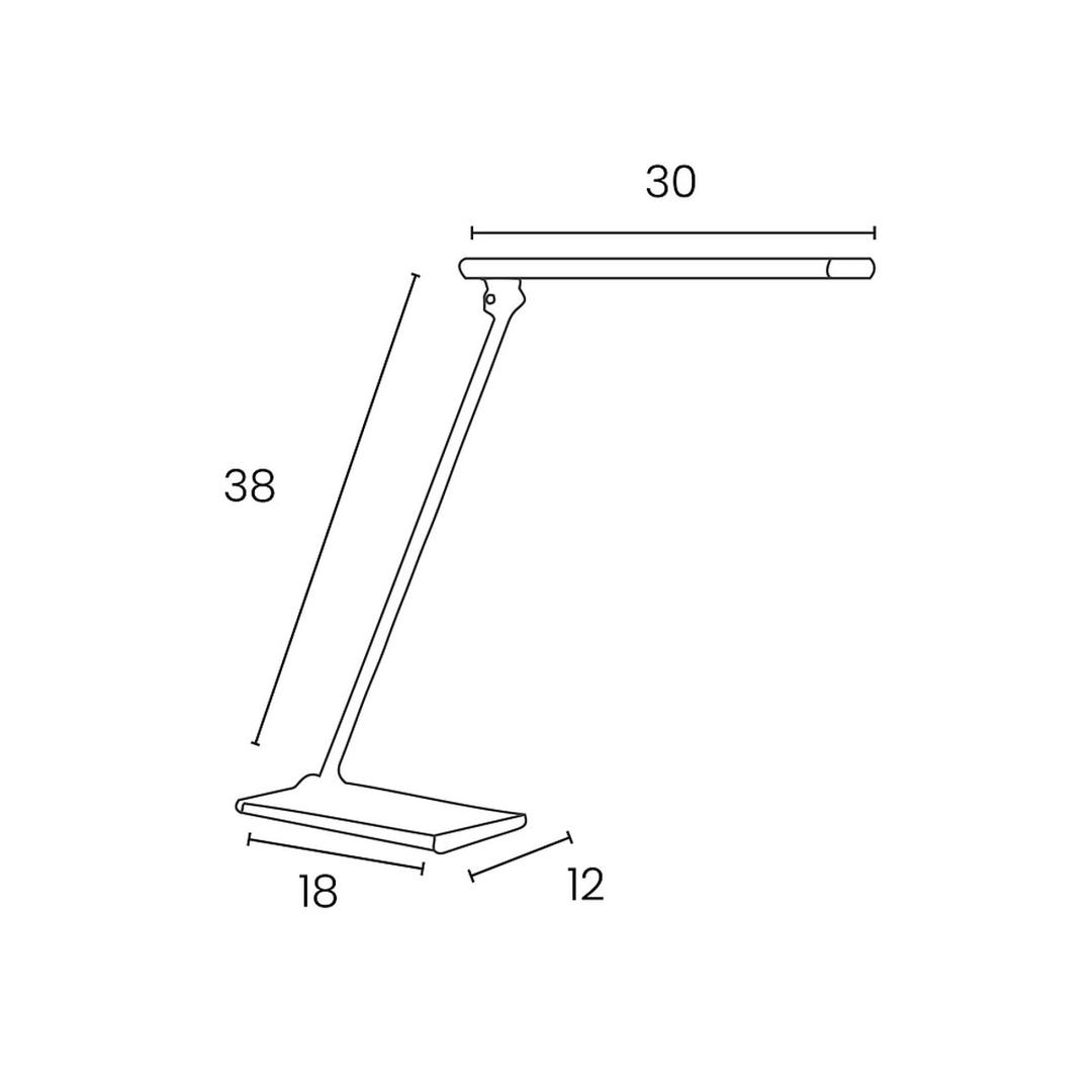 Lampe de bureau LED pliable TERRA UNILUX - Lampe de bureau LED pliable UNILUX TERRA gris métal, dimensions