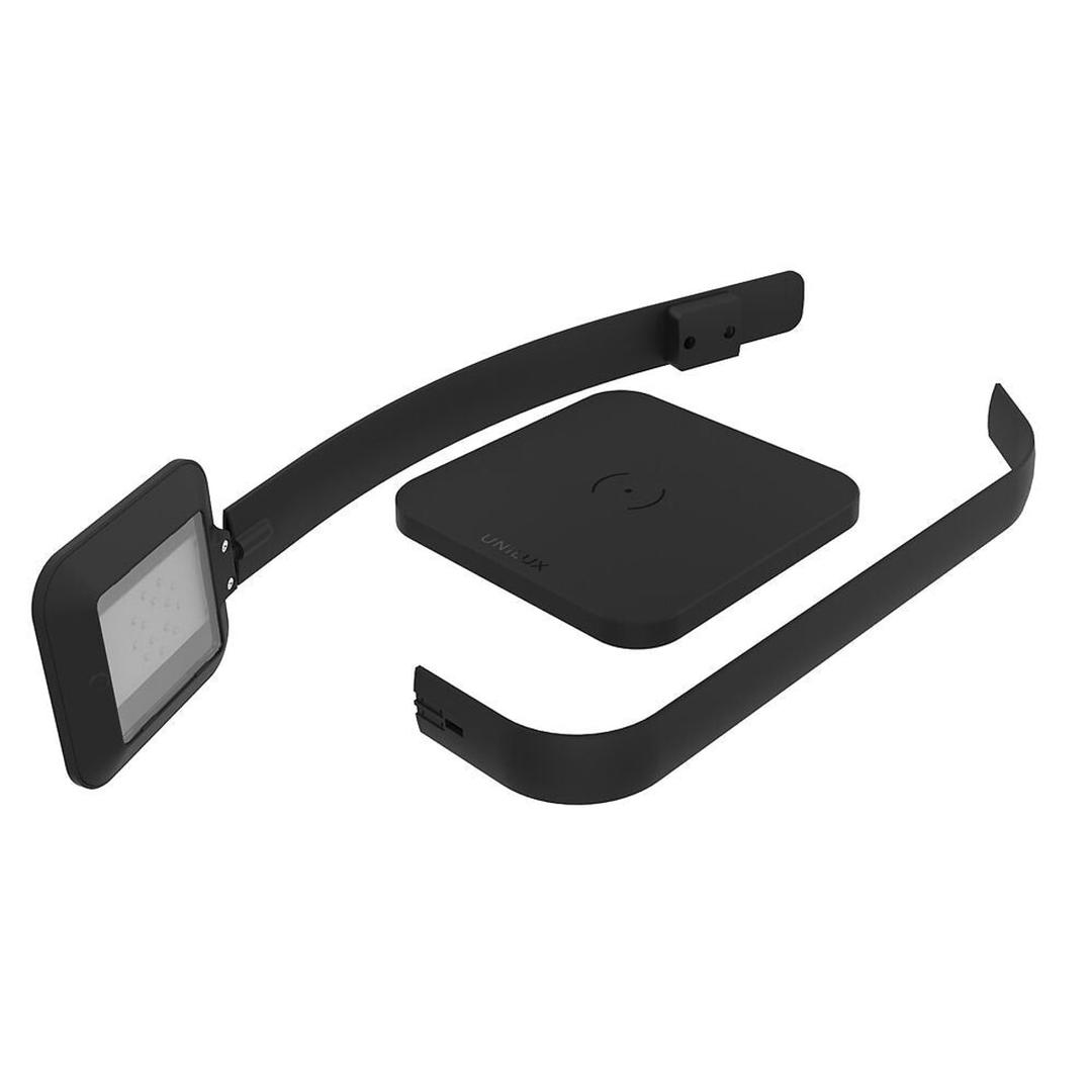 Lampe de bureau LED connectée, chargeur à induction TIMELIGHT UNILUX - Lampe de bureau LED connectée UNILUX TIMELIGHT noir, éléments à assembler