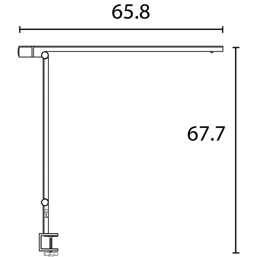 Lampe de bureau LED à pince, détecteur de mouvement VENUSLIGHT UNILUX - Lampe de bureau LED à pince UNILUX VENUSLIGHT blanc, dimensions