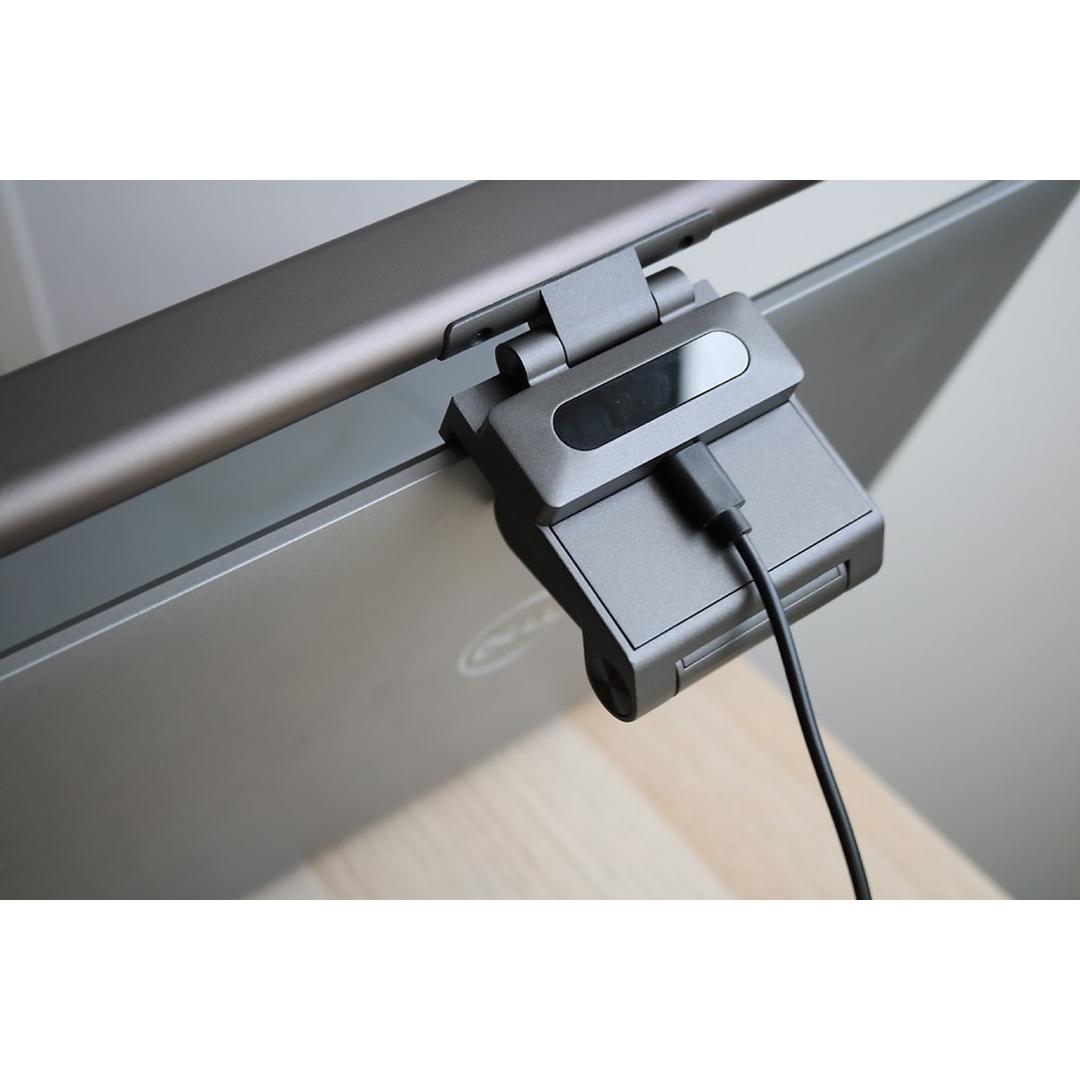 Lampe d'écran LED pour visioconférence VISIOLIGHT UNILUX - Lampe d'écran LED pour visioconférence UNILUX VISIOLIGHT gris, clip sur l'écran, détail